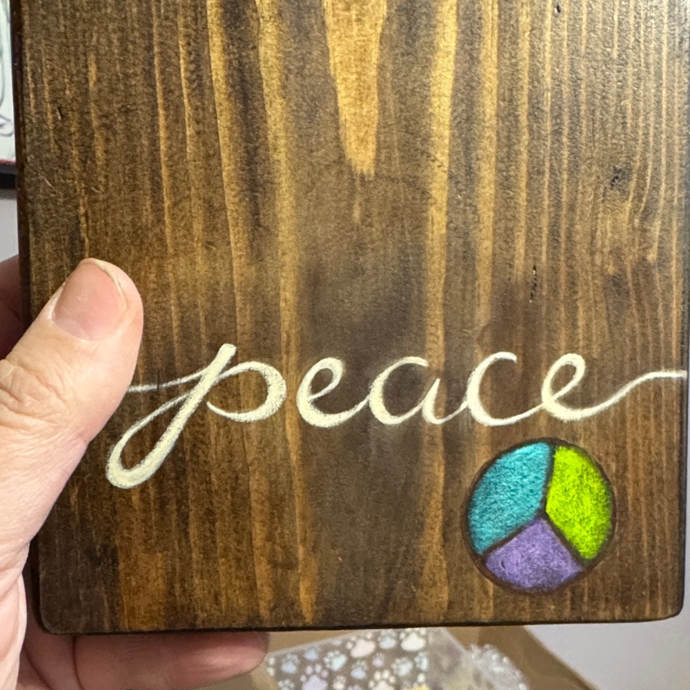 Wooden Peace Sign Decor - Picture 5 of 5